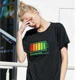 Load image into Gallery viewer, LED lights voice-activated music flash T-shirt
