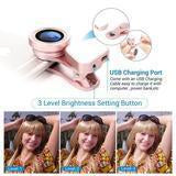 Load image into Gallery viewer, LED Selfie Flash Light Beauty Wide angle Macro Phone Lens
